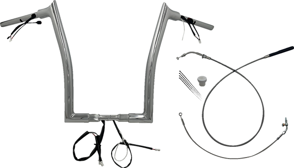 Fat Baggers Inc. 849916 1-1/2" Ez Install Pointed Top Handlebar - 16" - Chrome
