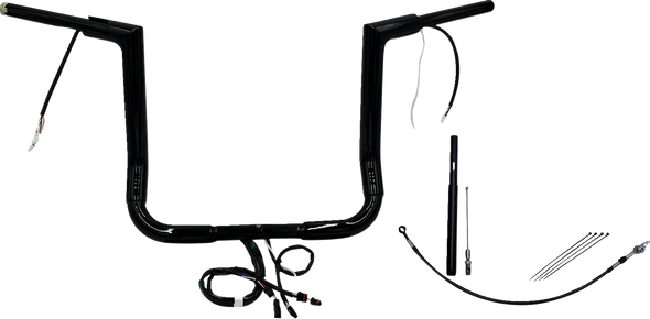 Fat Baggers Inc. 612014-B Ez Install Wired 1-1/2" Flat Top Handlebar Kit - 14"