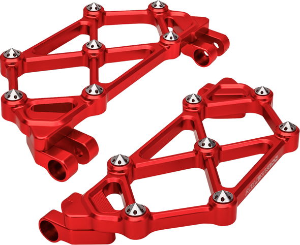 Arlen Ness 410-049 Mini Diamond Floorboards - Driver - Red - Flt