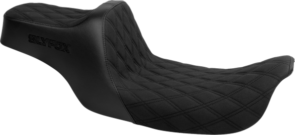 Slyfox 4702C-SlyFox High Noon Seat - Black Logo - Black Stitch - FLH/FLT 97-07