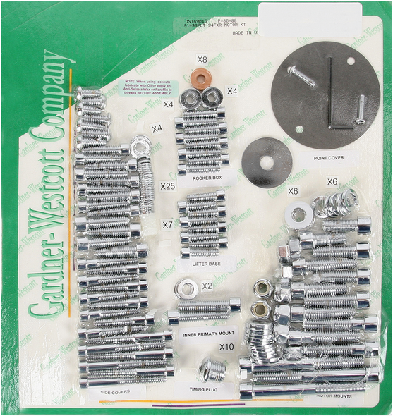 Gardner-Westcott P-80-88 Bolt Kit - Motor Set - Socket-Head