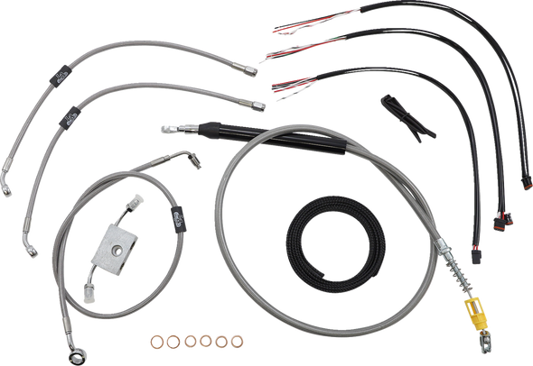La Choppers LA-8157KT2-19 Complete Stainless Braided Handlebar Cable/Brake Line