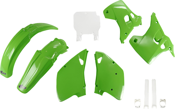 UFO KAKIT194F@999 Body Kit - Oem Green/White - for Kawasaki - Kx 93
