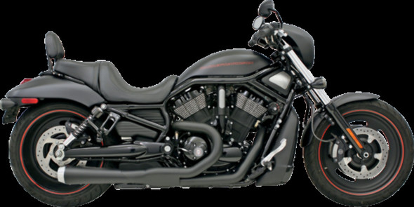 Bassani Black 4" Road Rage 2-1 Exhaust 07-17 Harley Davidson V-rod VRSCDX VRSCD