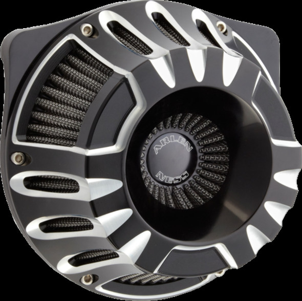 Arlen Ness Black Inverted Deep Cut Air Cleaner Kit 17-19 Harley Touring Softail