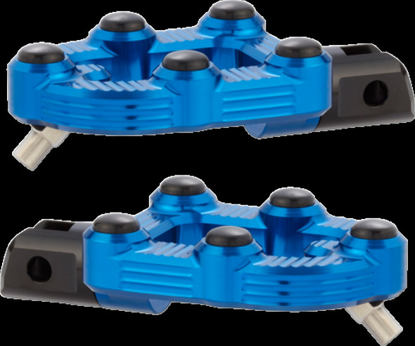 Arlen Ness Pair MX Billet Aluminum Rubber Blue Driver Footpegs for Harley Indian