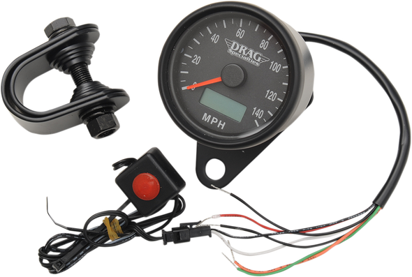 DRAG SPECIALTIES 2210-0257 SPEEDO BLK 2.4" PROG BLK