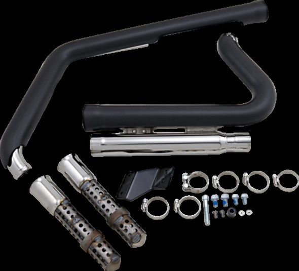 Cobra 12-17 Harley FLSTC 909 2-Into-2 Exhaust (Black)
