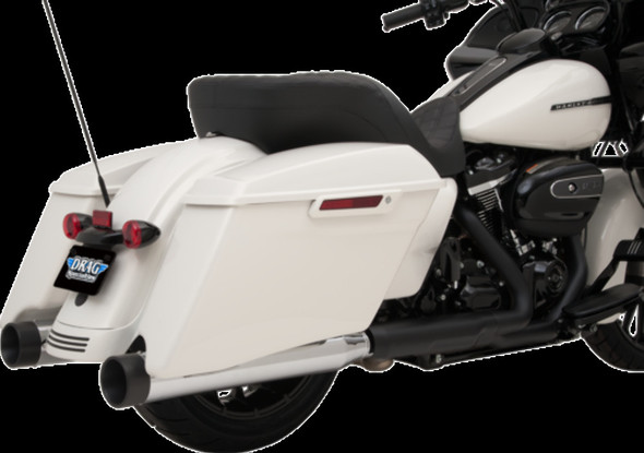 Drag Specialties Chrome Black 4" Slip-On Mufflers for Harley Touring M8 17-20