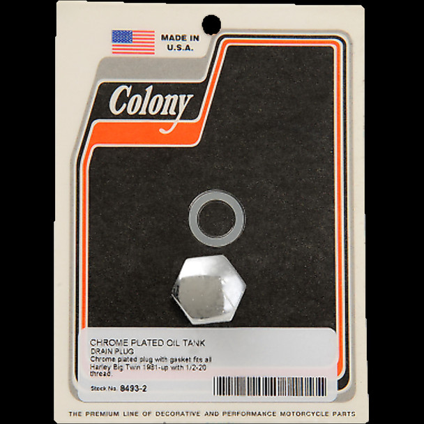 COLONY 8493-2 CHR HEX DRAIN PLUG 1/2-20