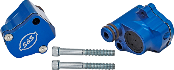 S&S Cycle 900-1186 Billet Head Breather Kit - Anodized Blue - M8