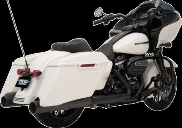 Drag Specialties 1801-1265 Black 4" Slip-On Mufflers for Harley Touring M8 17-20