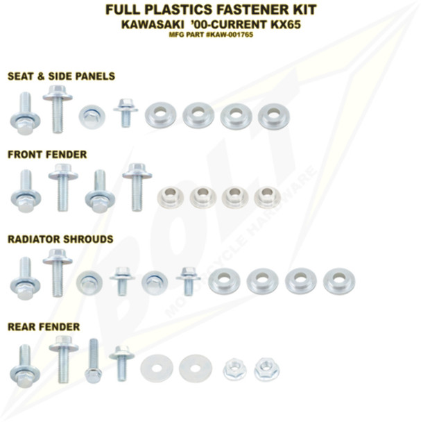 BOLT KAW-001765 FASTENER KIT BODY KX65