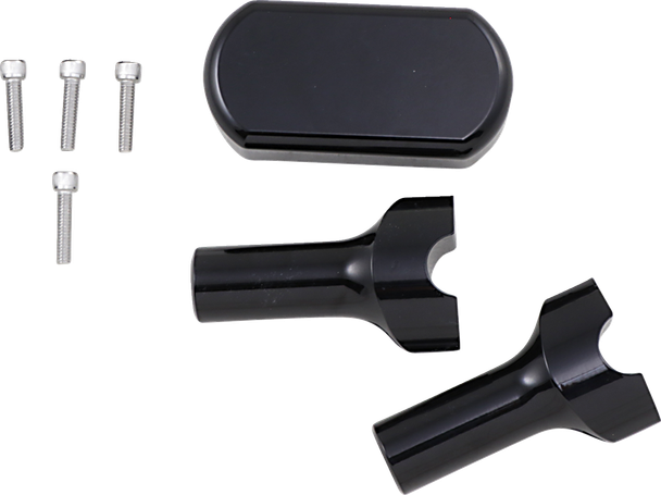 LA CHOPPERS LA-7442-04B RISERS W/SOLID TOP 4" BK
