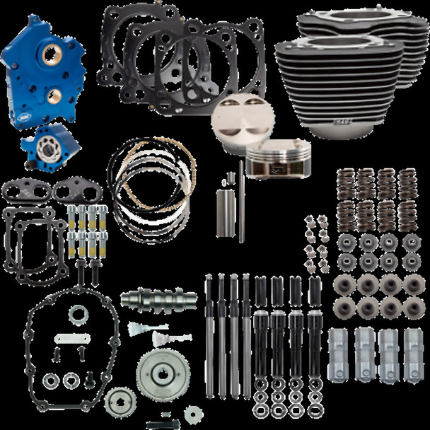 S&S CYCLE 310-1055A Power Package Gear Drive Water Cooled Highlighted Fins - M8