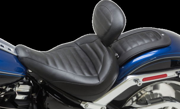 Mustang 79770 Solo Touring Seat W/ Backrest 18-19 for Harley Flfb Fat Boy