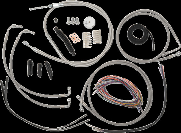 LA CHOPPERS LA-8051KT2-19 BRAIDED CABLE KIT COMPLETE FOR 18-20" APE FL ABS