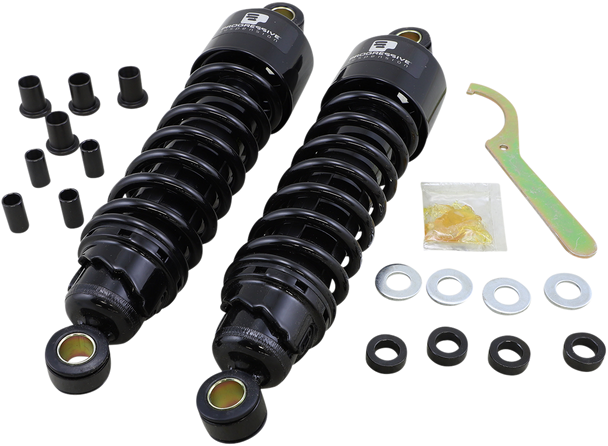 Progressive 412 Series 12.5" Black Shocks For 06-19 Harley Touring FLTR FLHX