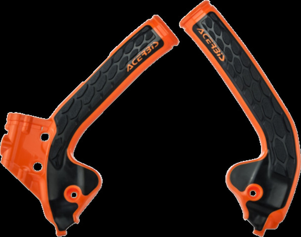 Acerbis X-Grip Frame Guards 16 FOR KTM Orange/Black - Fits: FOR KTM 85 SX 2018