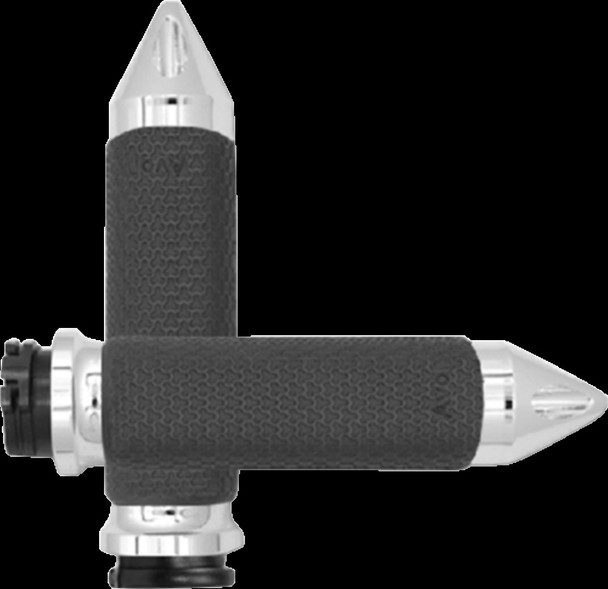 Avon Grips Chrome Memory Foam Spike Grips MF-63A-CH-SPK