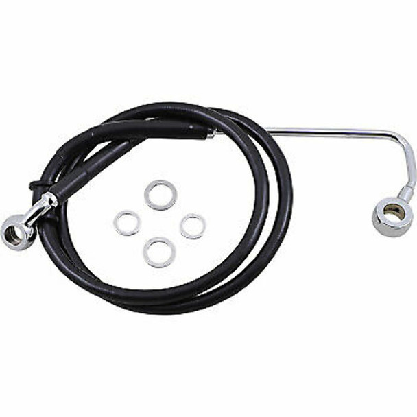 Drag Specialties 1741-5784 Brake Line - +4" - Black - '15-'17 Softail