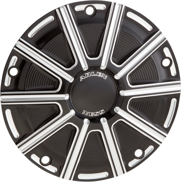Arlen Ness 700-018 10-Gauge Derby Cover - Black/Machined - Big Twin