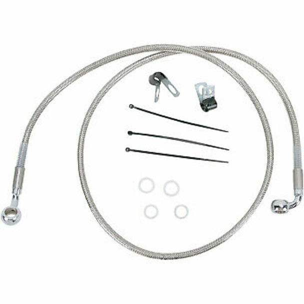 Drag Specialties 1741-2692 Brake Line - Front - +6" - Stainless Steel