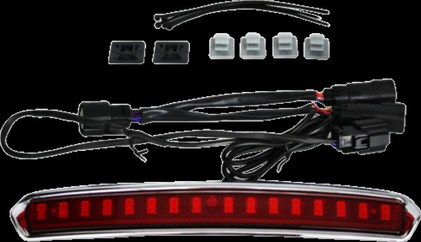 Custom Dynamics Chrome High Mount Tour Pak LED Light w/ Red Lens for 14-21 FLHT