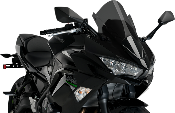 Puig HI-TECH Parts 3881F Race Windscreen - 19" - Dark Smoke - for Kawasaki