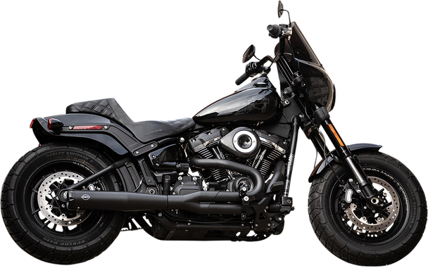 S&S Black SuperStreet 2-1 Exhaust System Header Pipes Harley Softail No Cat 18+