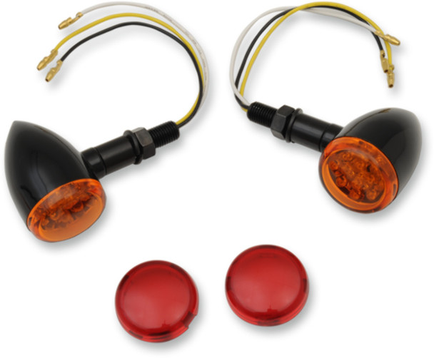 DRAG SPECIALTIES 2040-1962 LIGHT BLK LED AMBR/RED