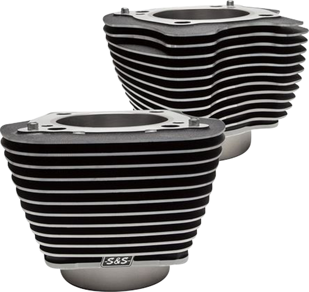 S&S Cycle 910-0682A Cylinder Set - Unhoned - Wrinkle Black w/Highlights - M8