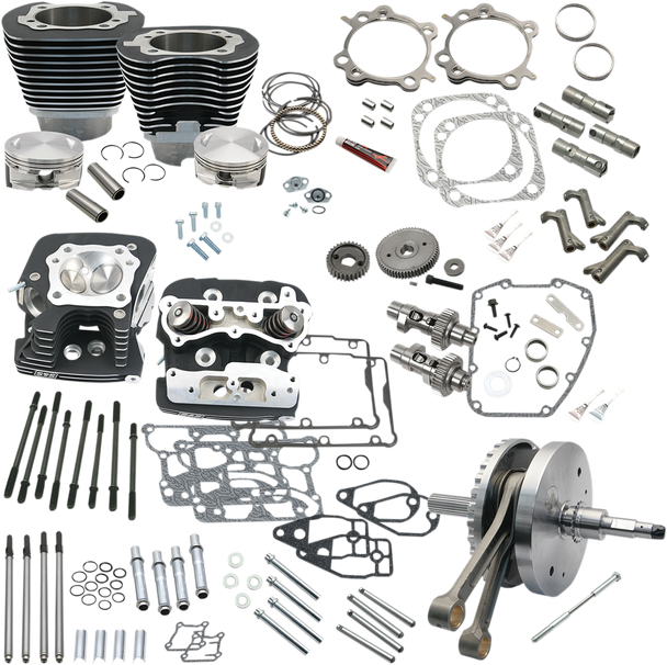 S&S Cycle 900-0569 124" Hot Set Up - Wrinkle Black - 96B/103B/110B Twin Cam