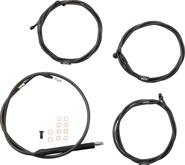 La Choppers LA-8056KT-16M Standard Midnight Braided Handlebar Cable/Brake Line