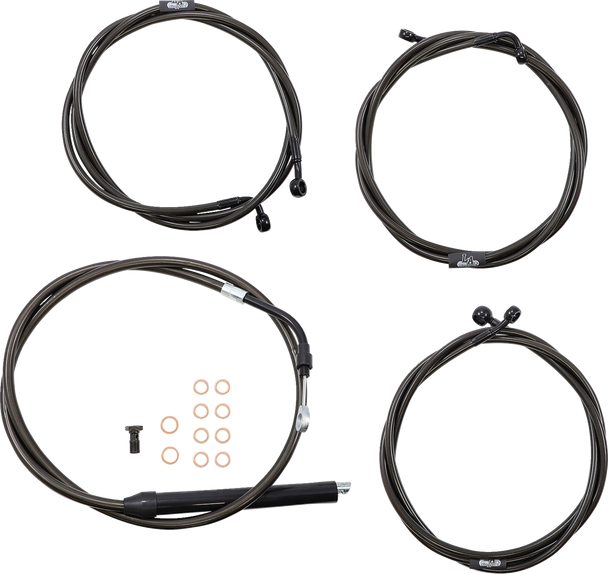 La Choppers LA-8056KT-19M Standard Midnight Braided Handlebar Cable/Brake Line