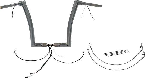 Fat Baggers Inc. 601314 Ez Install Wired 1-1/2" Flat Top Handlebar Kit - 14"