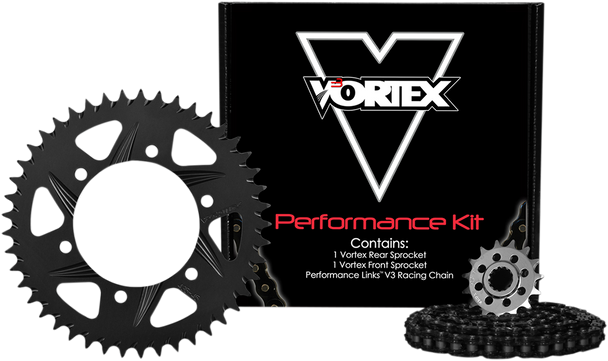 Vortex CK6362 Steel Chain Kit - Black for Yamaha - YZF-R1 - '06-'08