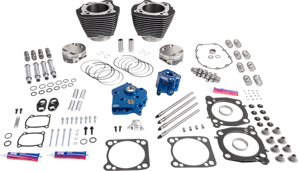 S&S Cycle 310-1393 132" Power Package - Balck with Highlights - 114"/117" M8
