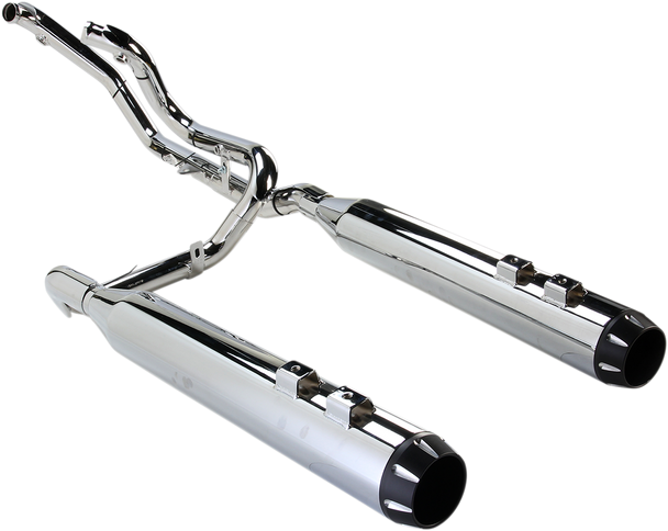 Bassani Chrome True Dual Down Under Exhaust for 09-16 Harley Touring FLHR FLHX