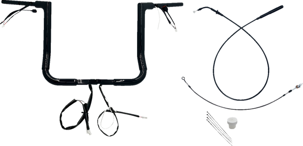 Fat Baggers Inc. 649014-B 1-1/2" Ez Install Flat Top Handlebar - 14" - Black