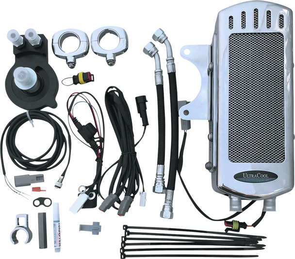 Ultracool SMSP-2C Side Mount Oil Cooler Kit - Chrome - Sportster