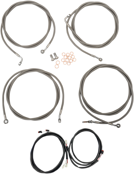 La Choppers LA-8054KT3-13 Complete Plug-and-Play Cable Kit - ABS - Stainless