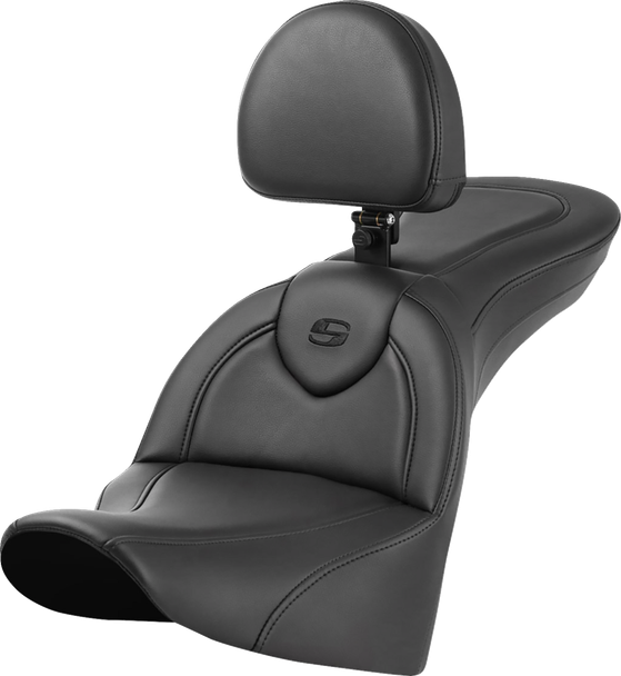 Saddlemen 818-33-187BR Roadsofa Seat - with Backrest - Plain - FL 18-24