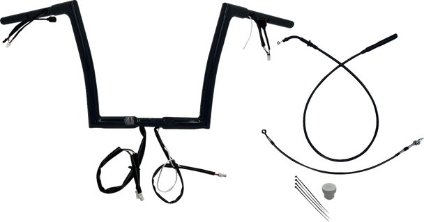 Fat Baggers Inc. 749912-B 1-1/4" Ez Install Flat Top Handlebar - 12" - Black