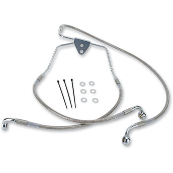 Drag Specialties 1741-2629 Brake Line - Front - +2" - Touring - Stainless Steel