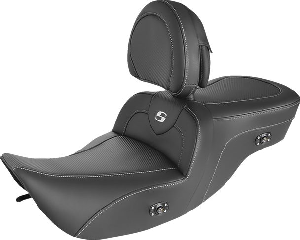 Saddlemen 897-06-185BRHC Heated Roadsofa Seat - Carbon Fiber - w/ Backrest