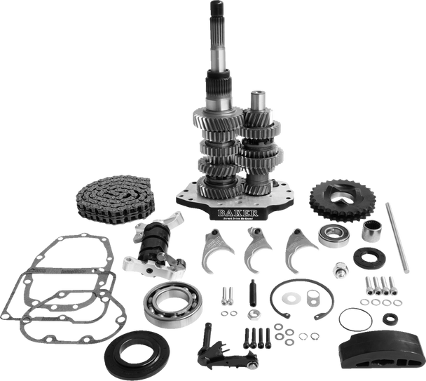 Baker Drivetrain DD6-411PL-03 Direct Drive Gear Set - Black - 01-06 Softail/Dyna