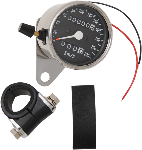 DRAG SPECIALTIES 2210-0331 SPEEDO 2:1 W/TRP BLK KM/H