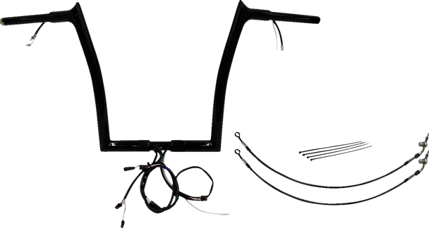 Fat Baggers Inc. 901914-B Ez Install Wired 1-1/4" Pointed Top Handlebar Kit