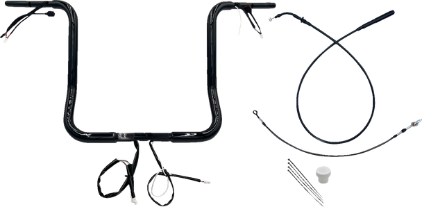 Fat Baggers Inc. 939016-B 1-1/4" Ez Install Round Top Handlebar - 16" - Black